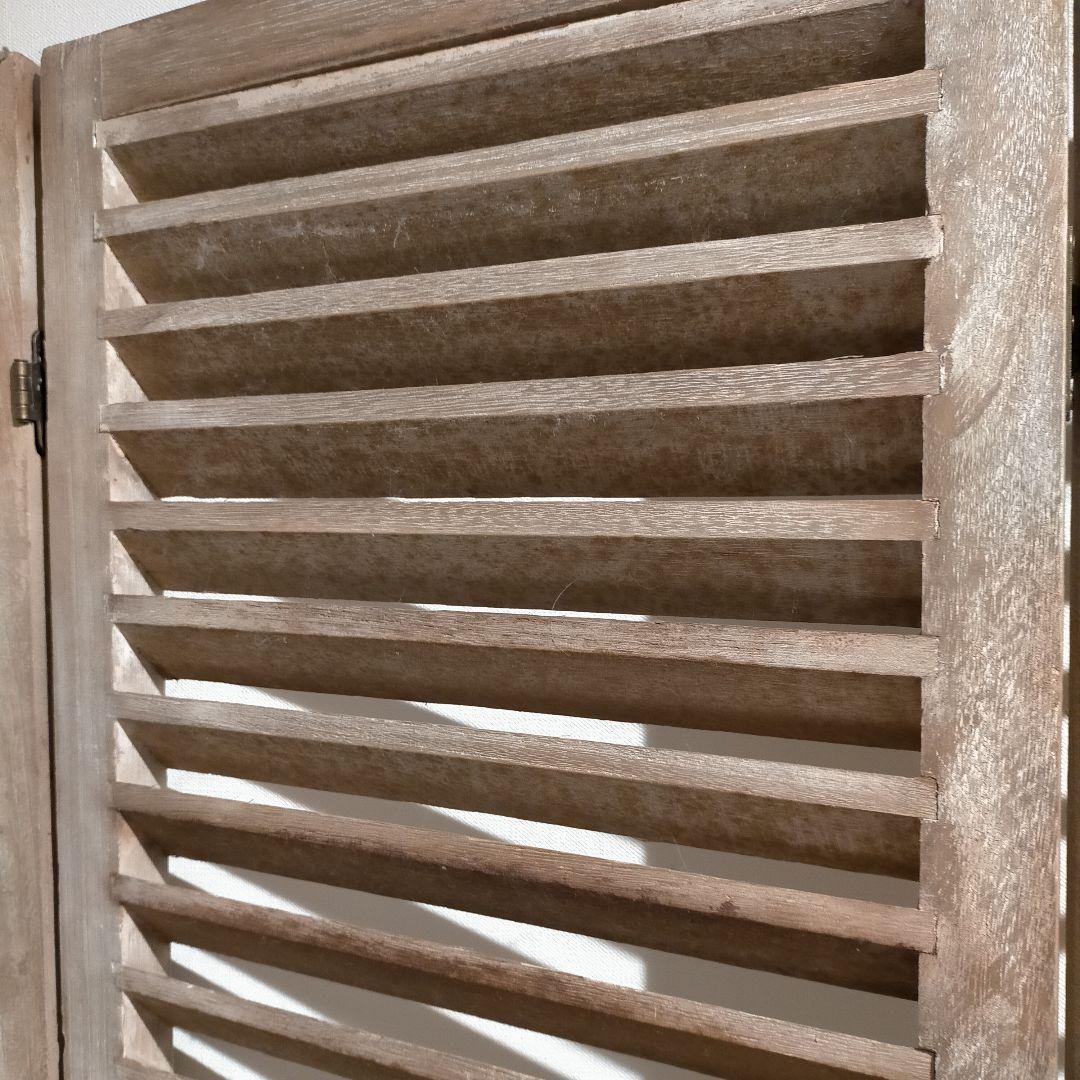 シャビー ヴィンテージテイスト 無垢材 3連 パーテーション