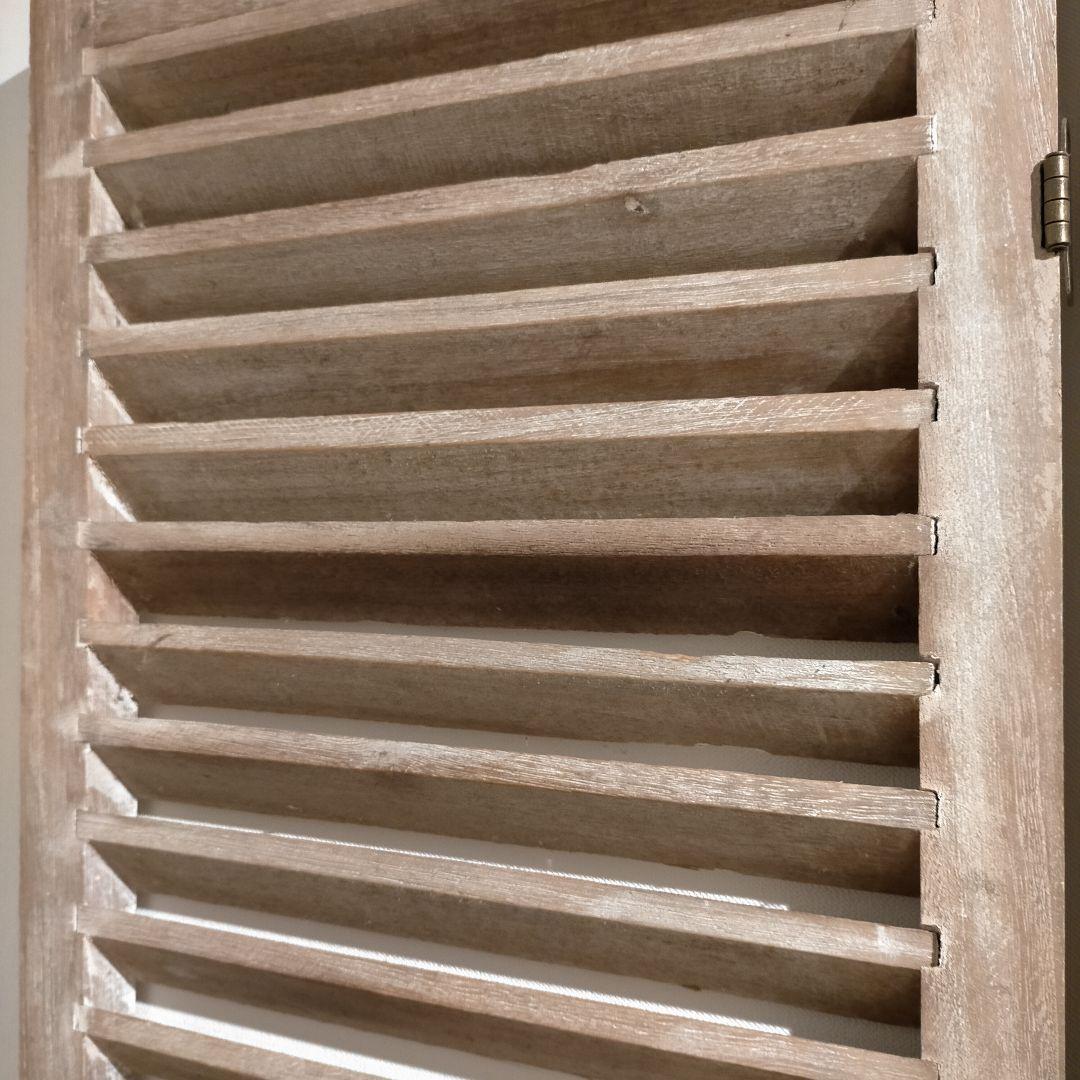シャビー ヴィンテージテイスト 無垢材 3連 パーテーション