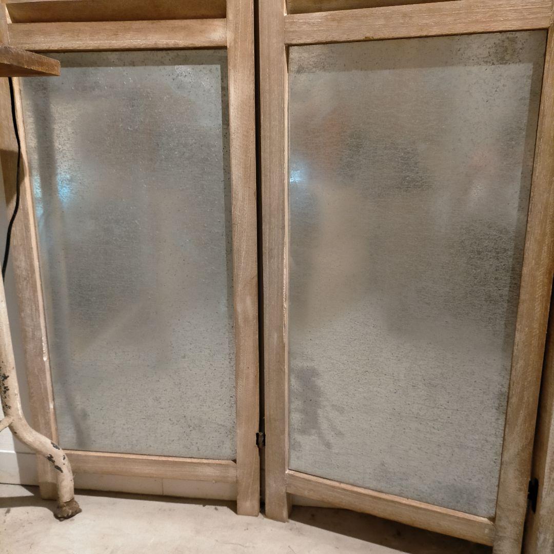 シャビー ヴィンテージテイスト 無垢材 3連 パーテーション