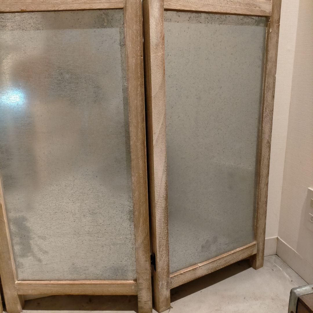 シャビー ヴィンテージテイスト 無垢材 3連 パーテーション