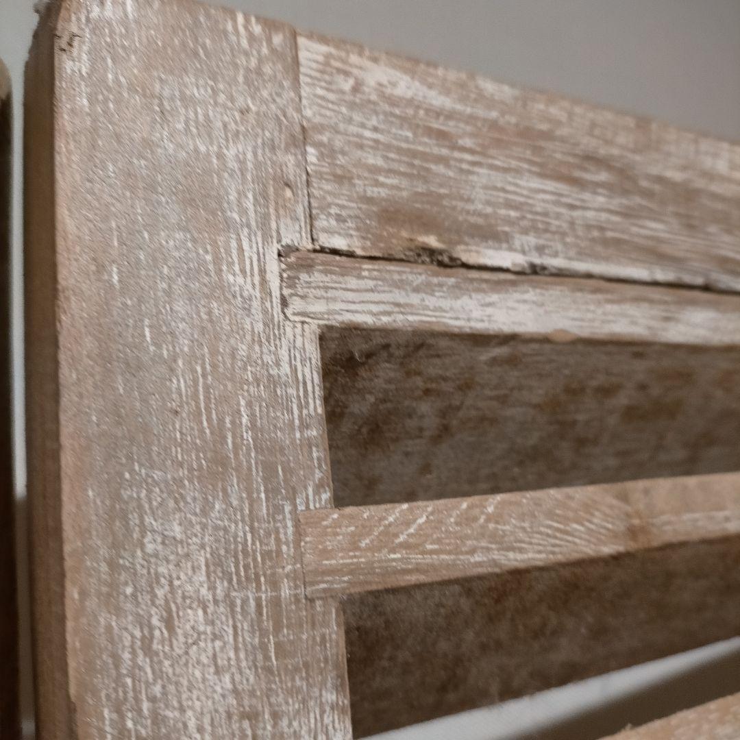 シャビー ヴィンテージテイスト 無垢材 3連 パーテーション