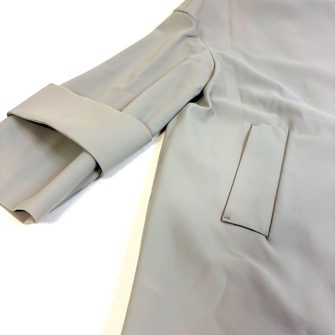 【極美品】ADORE アドーア ノーカラー ロングコート グレージュ