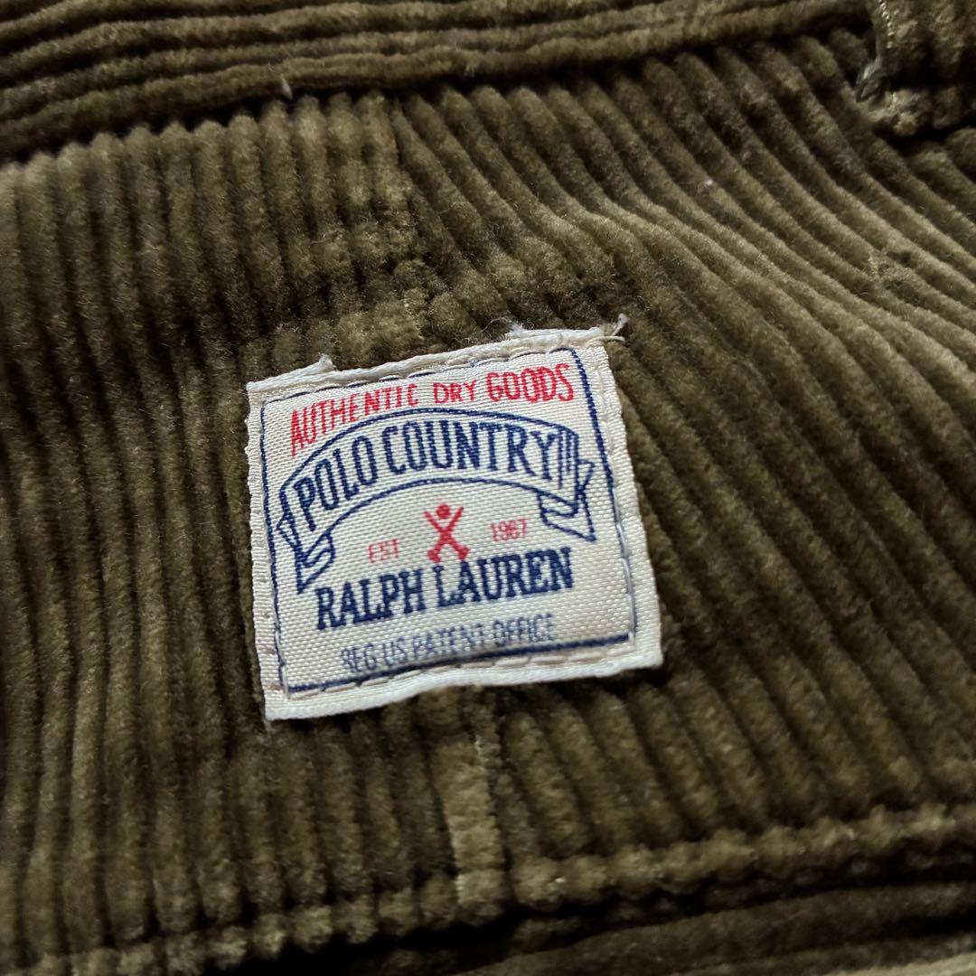 usa製 Polo country 太畝コーデュロイパンツ オリーブ 2タック