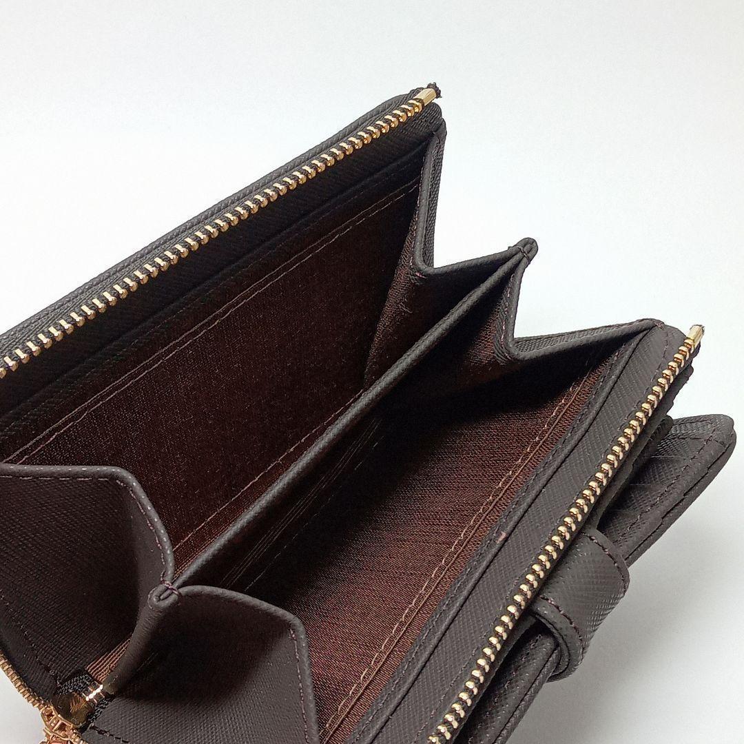 新品 ピンキーアンドダイアン 2つ折り財布 コンパクト財布 パドロック チョコ