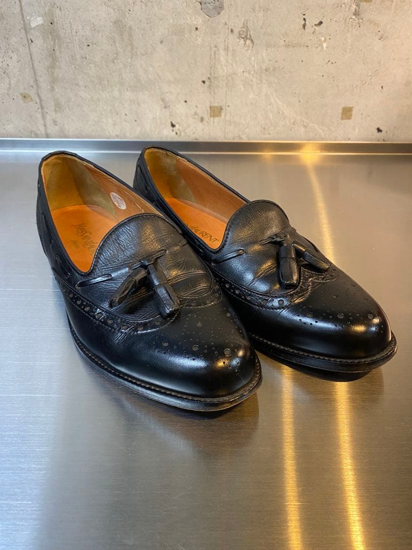 【定番】YSL イブサンローラン タッセルローファー ブラック レザー