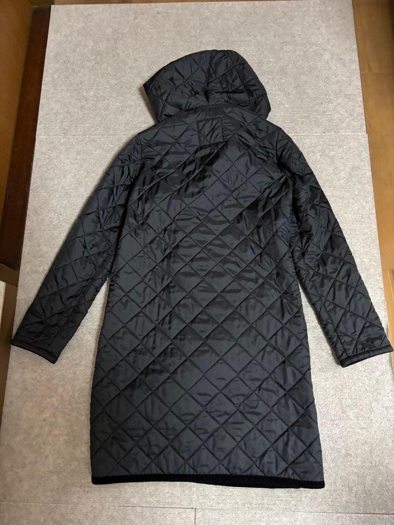 M*n様 LAVENHAM ロングコートフード付き　裏地レオパード柄　ブラック