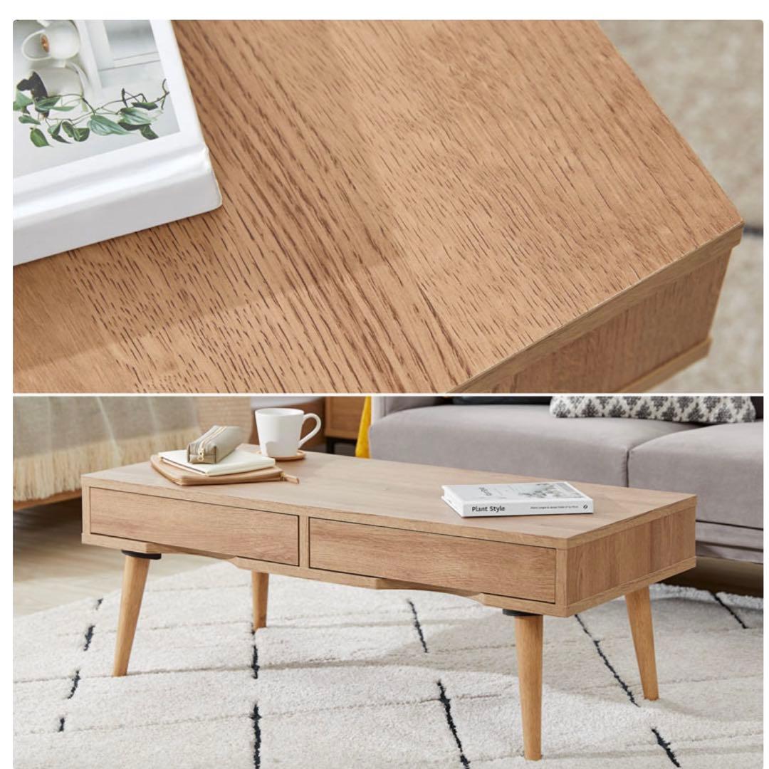 引き出し付き ローテーブル 木製 幅100cm 北欧