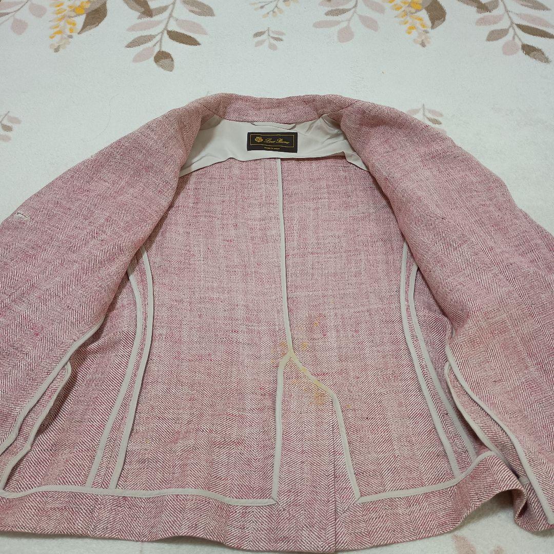 ロロピアーナ　ピンク テーラードジャケット 3つボタン　センターベント　ポケット