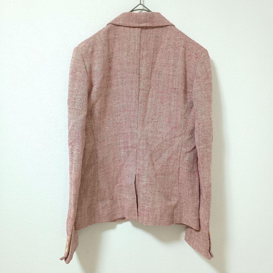 ロロピアーナ　ピンク テーラードジャケット 3つボタン　センターベント　ポケット