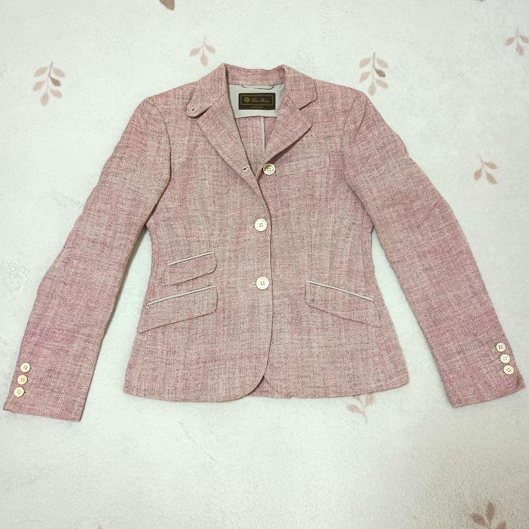 ロロピアーナ　ピンク テーラードジャケット 3つボタン　センターベント　ポケット