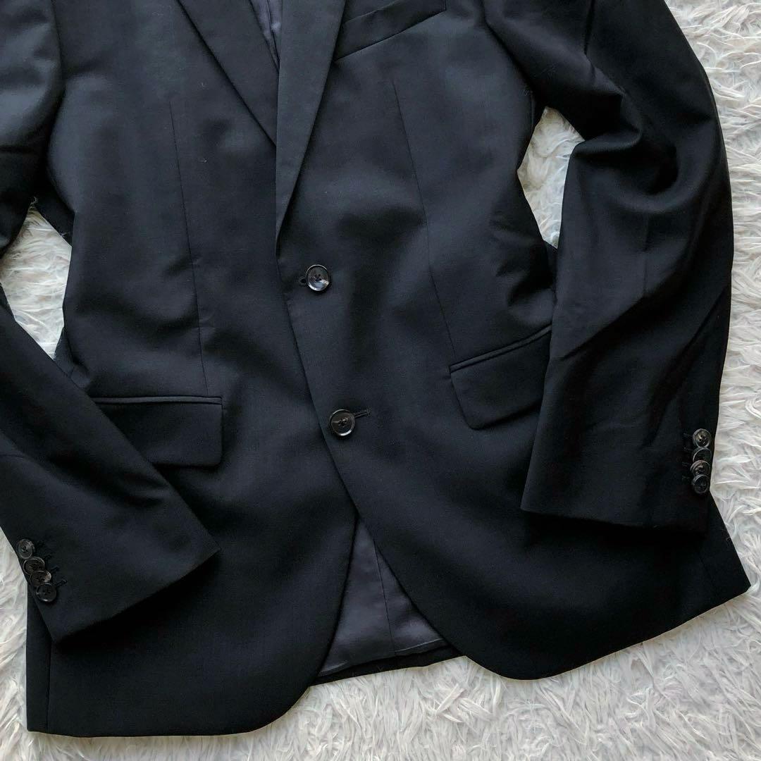 【極美品】ヒューゴボス　スーツ　上下　黒　ウール100% フォーマル　大谷翔平