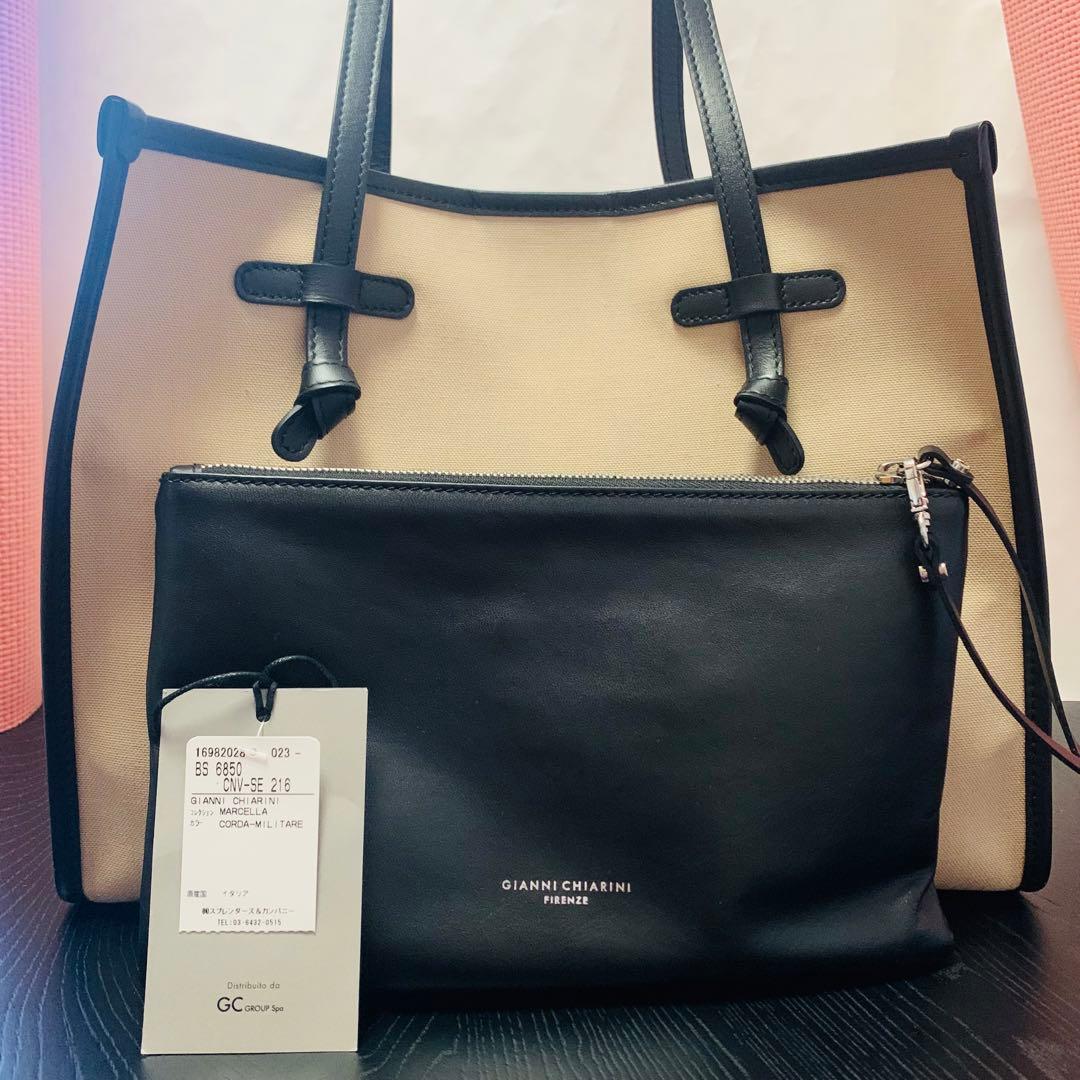 美品　ジャンニ キアリーニ　マルチェッラM タグあり　ポーチ付き