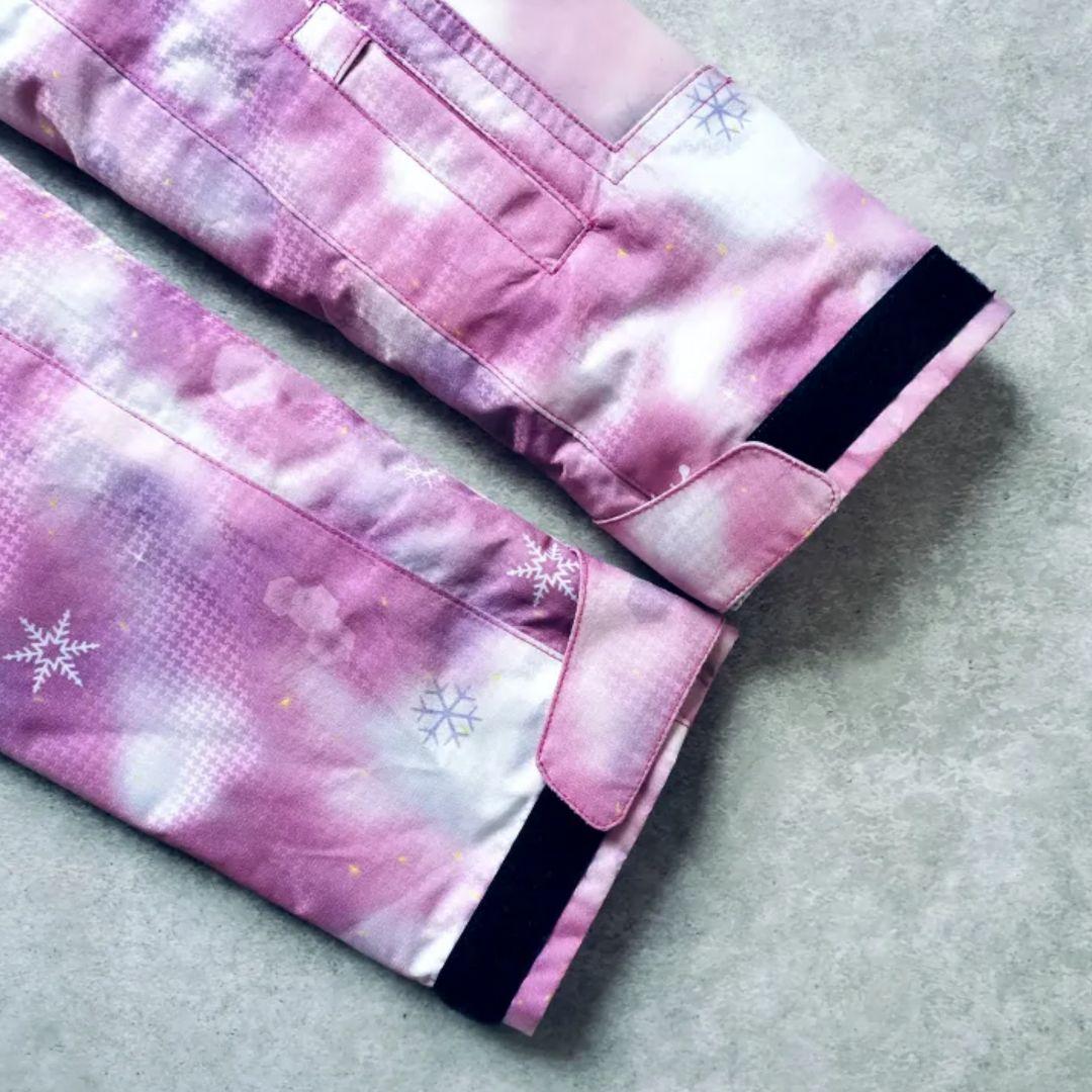 【極美品】Phenix スキーウェア 女の子 150 140 ピンク×紺 結晶柄