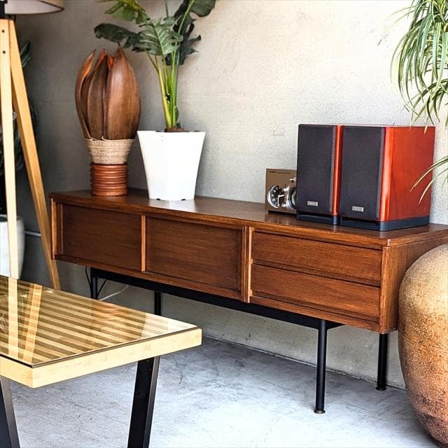 モモナチュラル｜オーク材ローボード｜インダストリアル｜TV台｜AVボード｜