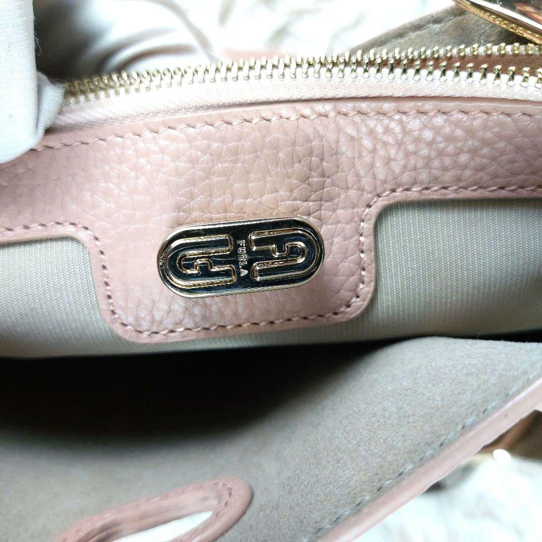 未使用級 FURLA ダナエ 現行ロゴ シボ革 2wayレザーショルダーバッグ