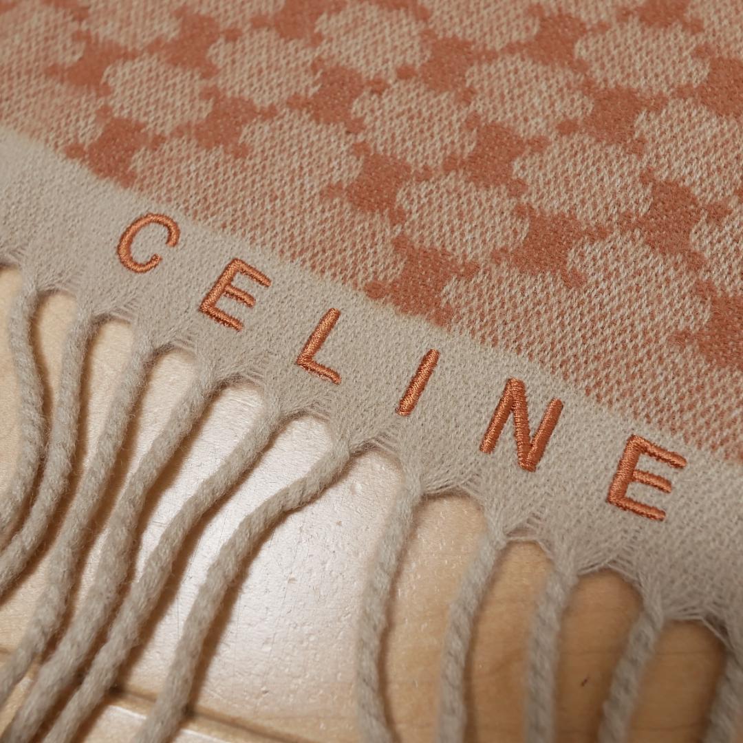 新品タグ付き【セリーヌ】ウールひざ掛け 70×130 マカダム柄 ブランケット