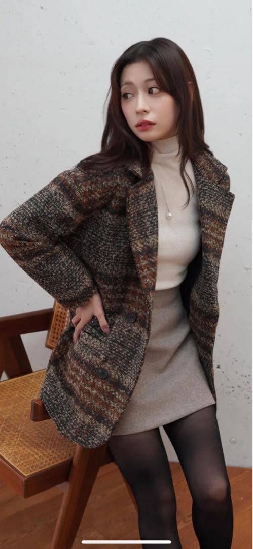 Bouclé Tweed Jacocoat ジャコット　kicuri 年末セール