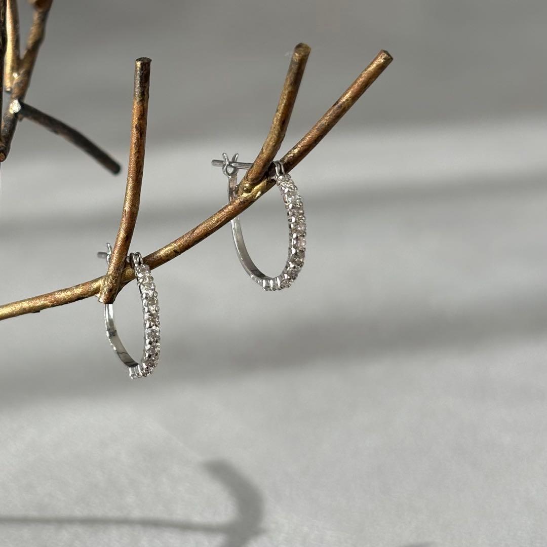 プラチナ900ダイヤモンドフープピアス