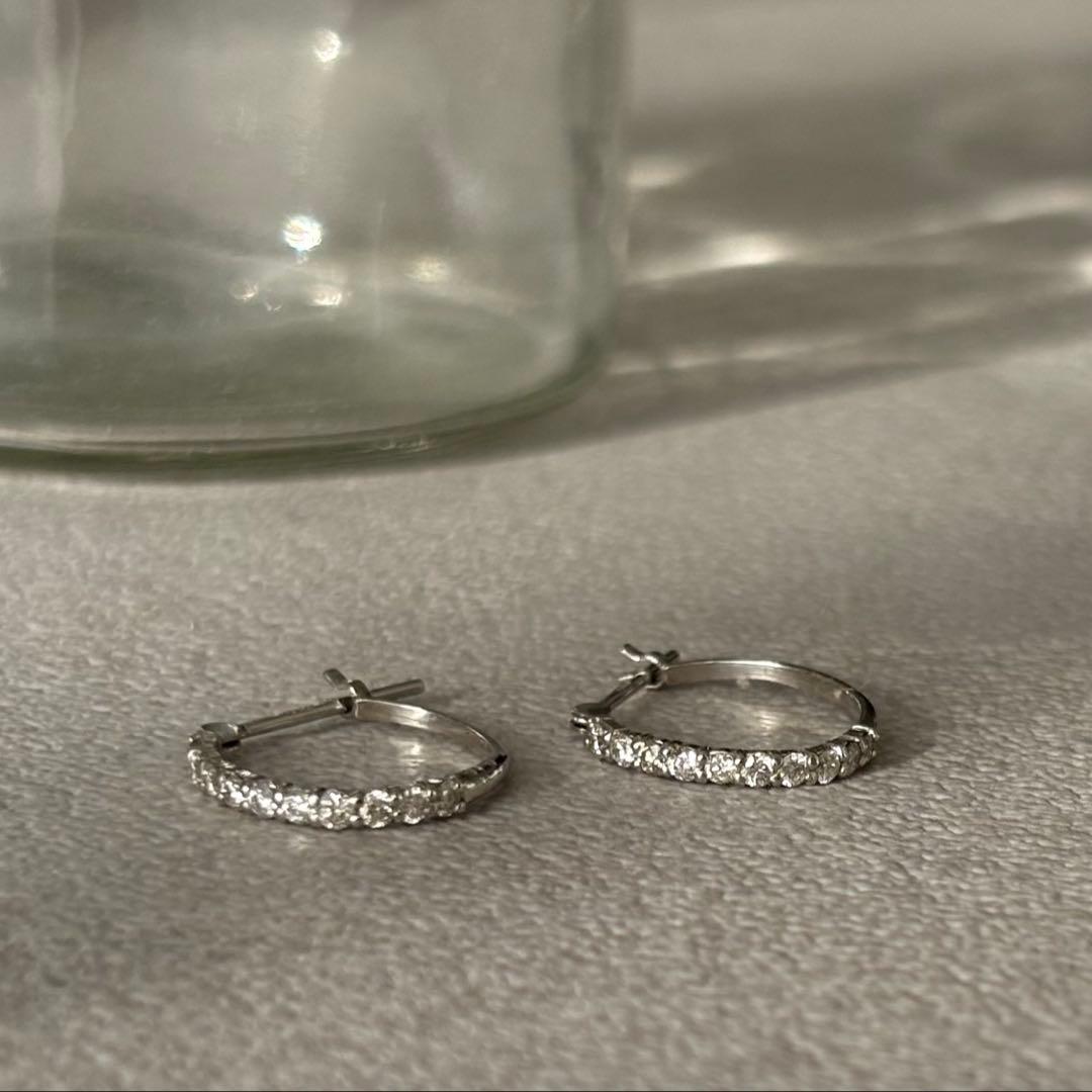 プラチナ900ダイヤモンドフープピアス