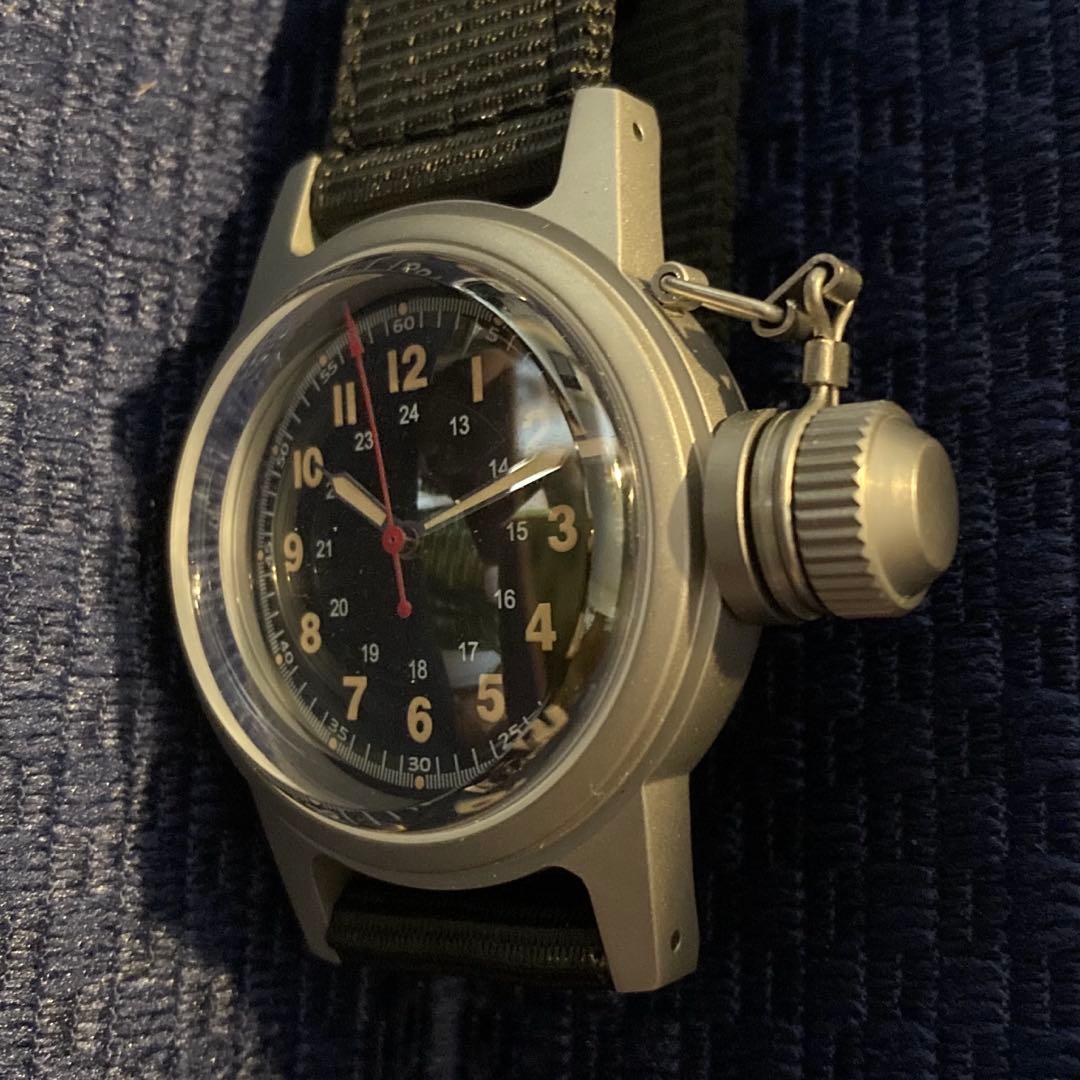 [新品] U.S.NAVY BUSHIPS キャンティーン 機械式腕時計 赤秒針