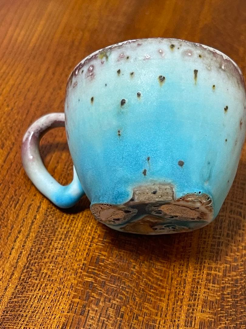 山田想 青窯変ぐいのみ 作家もの　酒器 常滑焼　ぐい吞み 桐箱