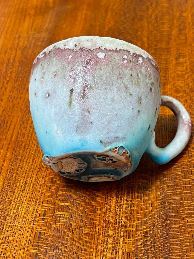 山田想 青窯変ぐいのみ 作家もの　酒器 常滑焼　ぐい吞み 桐箱