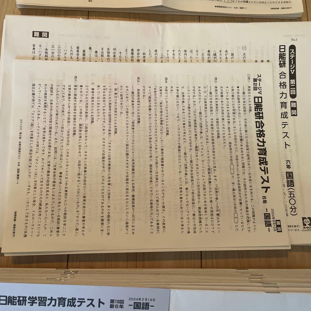 2024年度日能研6年生1年フル学習力育成テスト全国公開模試合格力育成合格力実践