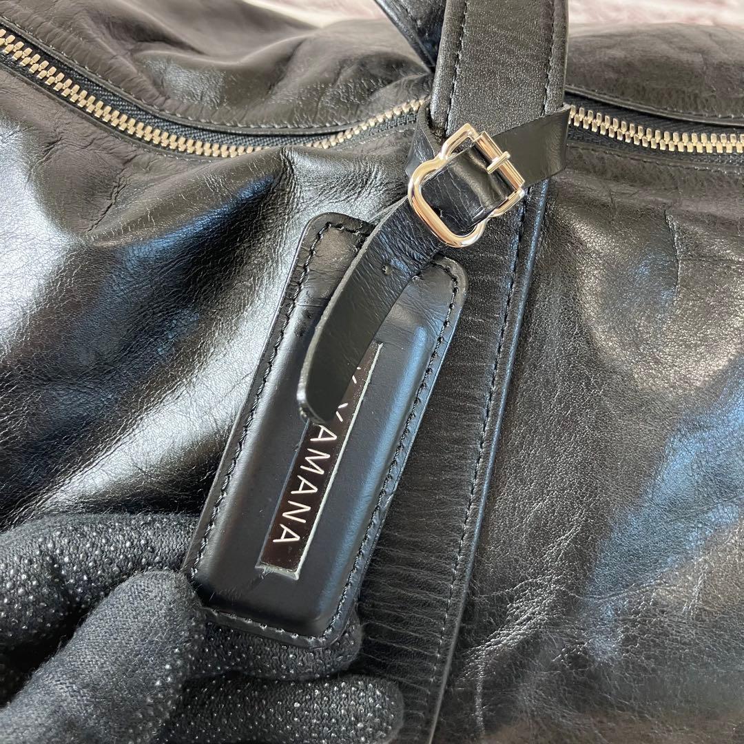 美品 ポーター SHAPE ボストンバッグ 牛ステア 光沢 撥水加工 ポーチ付