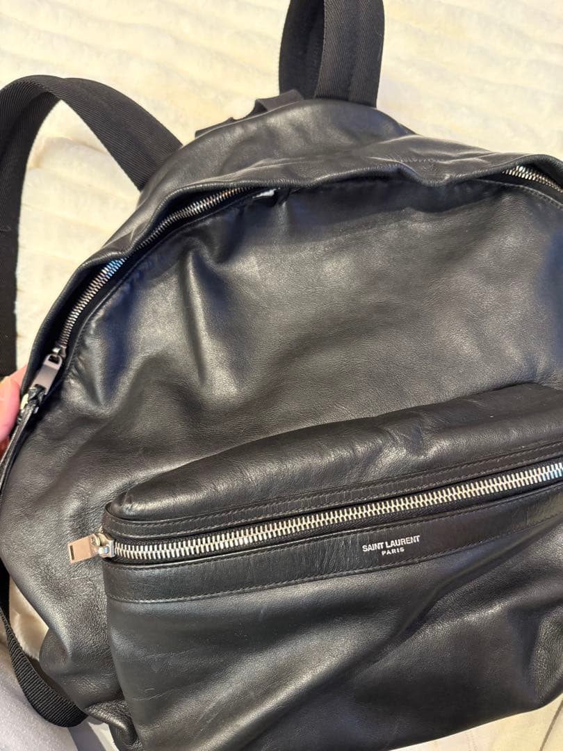 サンローランパリ リュック バックパック シティ ブラック レザー