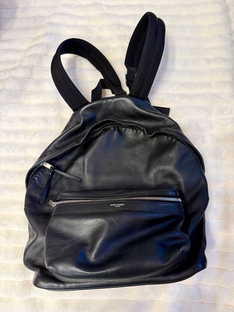 サンローランパリ リュック バックパック シティ ブラック レザー