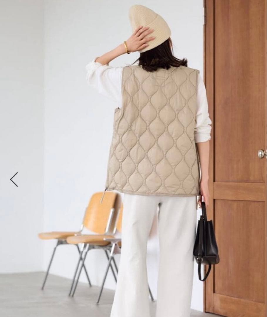 美品TAION タイオン MILITARY V NECK WZIPダウンベスト