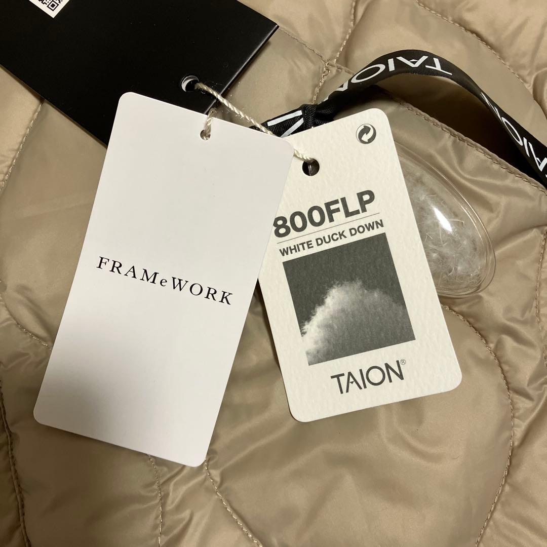 美品TAION タイオン MILITARY V NECK WZIPダウンベスト