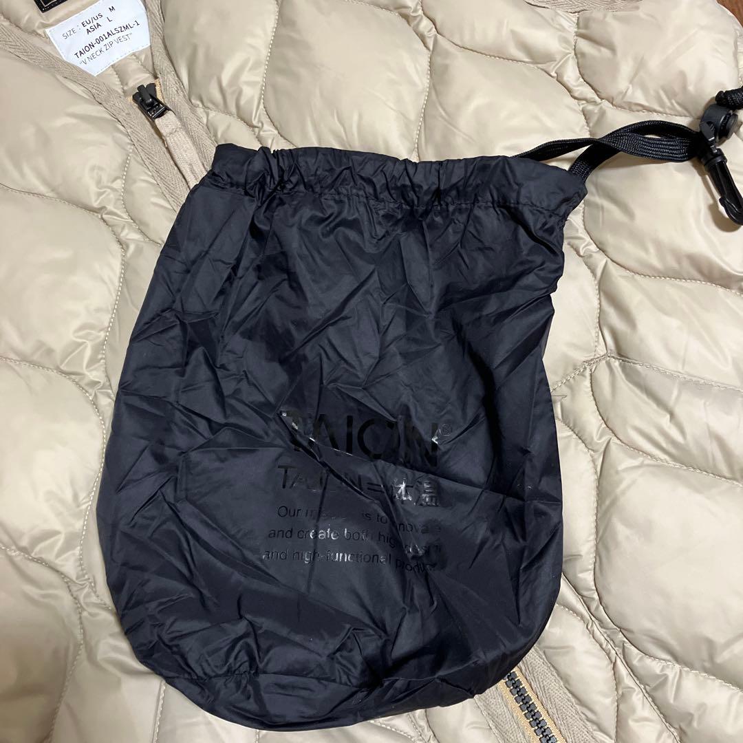 美品TAION タイオン MILITARY V NECK WZIPダウンベスト