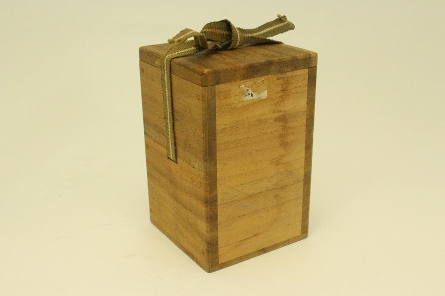 茶道具 黒織部 時代 茶入 良蓋(A774)