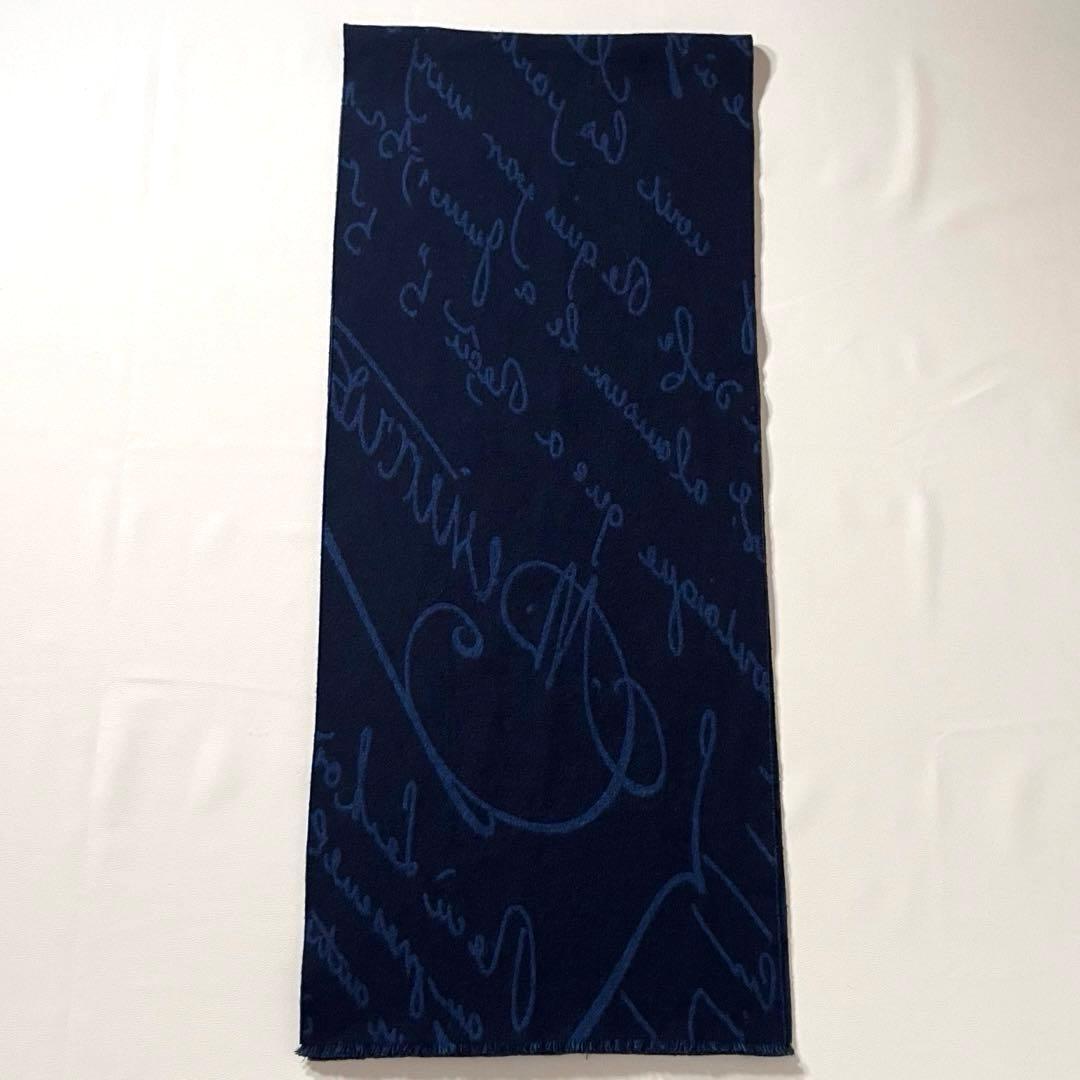 【美品】ベルルッティ　スクリット 大判マフラー　カリグラフィー　ウール　現行タグ