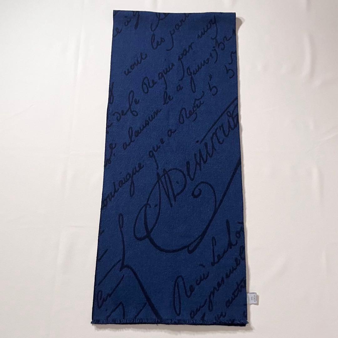 【美品】ベルルッティ　スクリット 大判マフラー　カリグラフィー　ウール　現行タグ