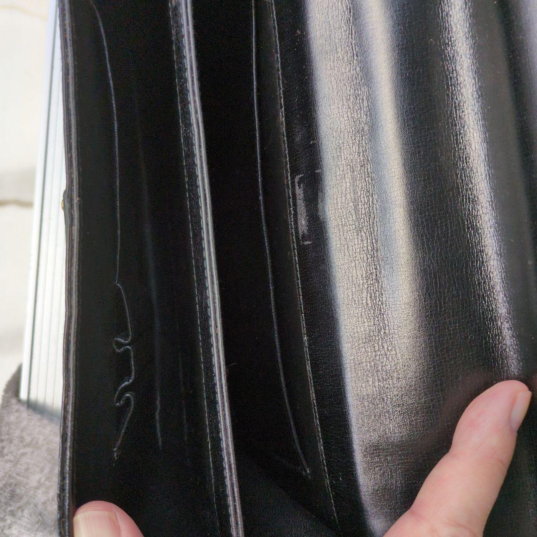 クロコダイルレザー ブラックセカンドバッグ