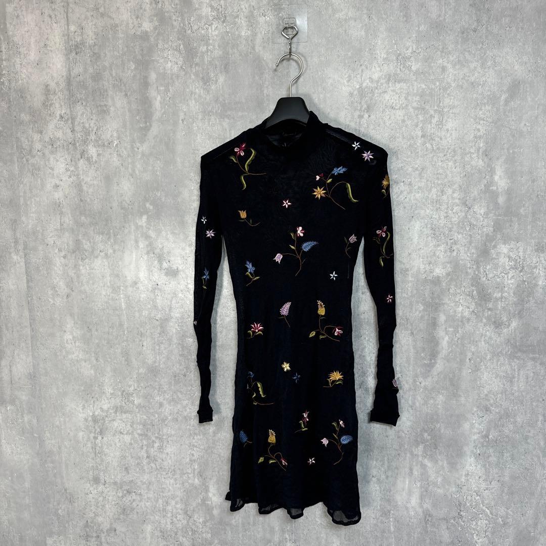 VIVIENNE TAM フラワー刺繍 パワーネット チュニック 0