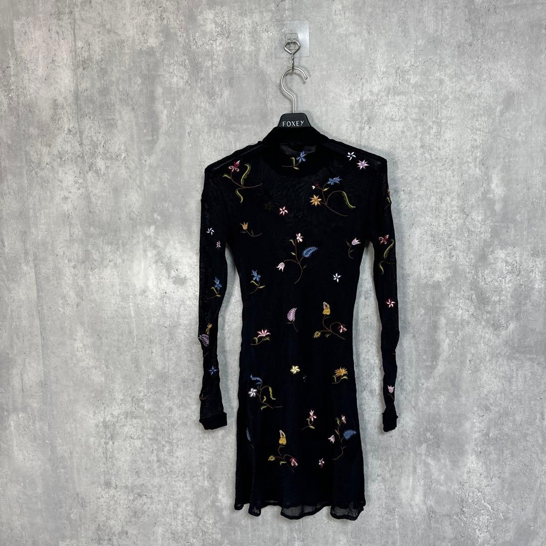 VIVIENNE TAM フラワー刺繍 パワーネット チュニック 0