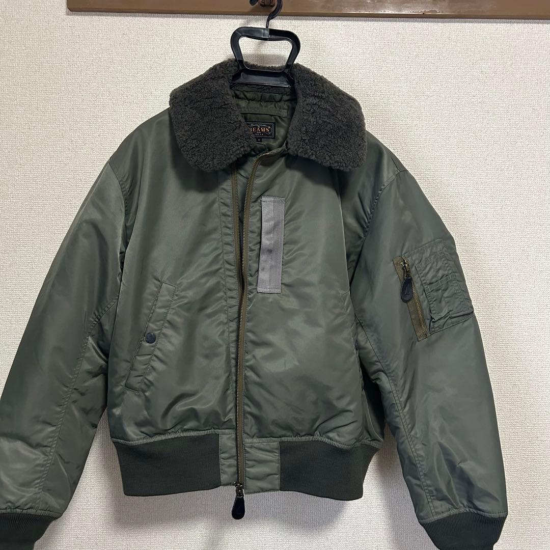 beams+ フライトジャケット ミリタリー ボアジャケット タロンジップ