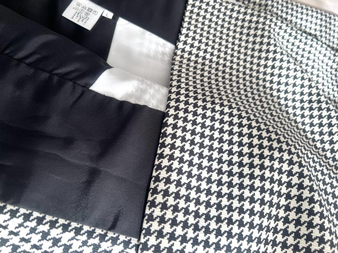 【雨草履付】街着屋 白黒市松模様 プレタ小紋 洗える袷着物 L