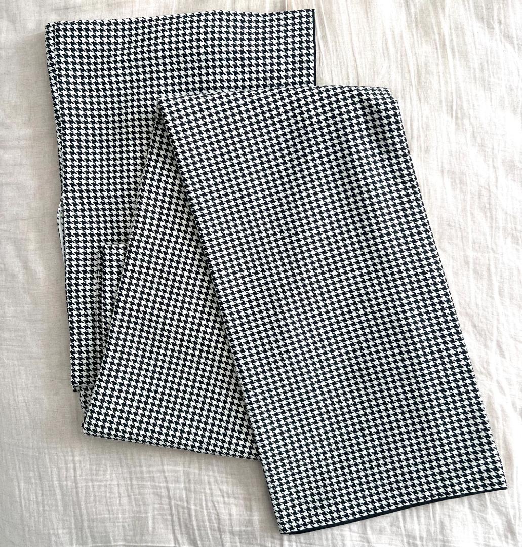 【雨草履付】街着屋 白黒市松模様 プレタ小紋 洗える袷着物 L