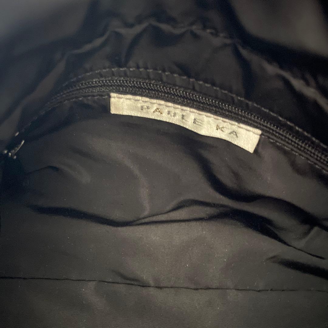 ポールカ　Paule ka かごバック 小さめ 革製　ブラック 黒