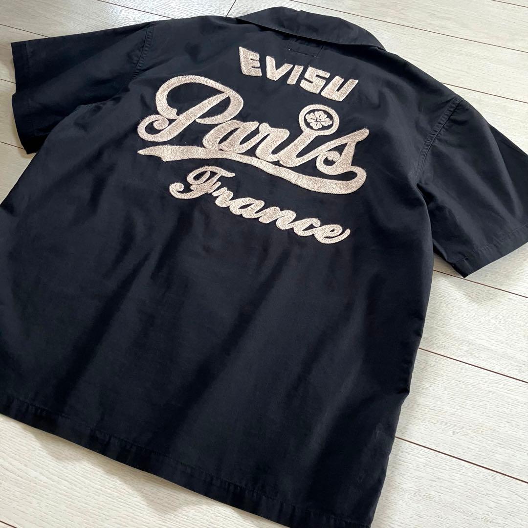 レア美品✨オープンカラー エヴィス 開衿 ボウリングシャツ 半袖 刺繍