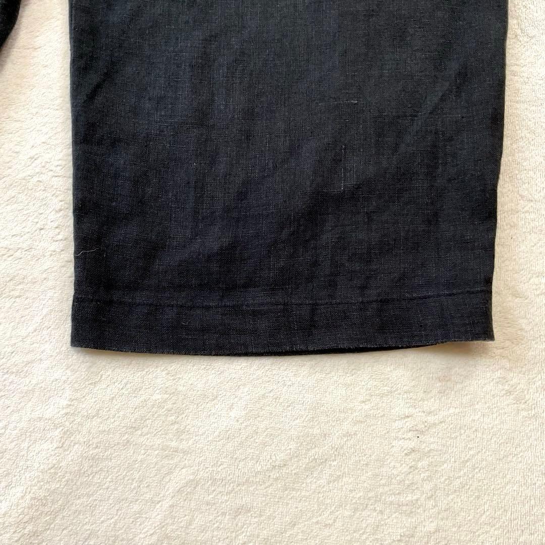 【美品】 ネストローブ リネン タック サロペット オーバーオール 墨黒