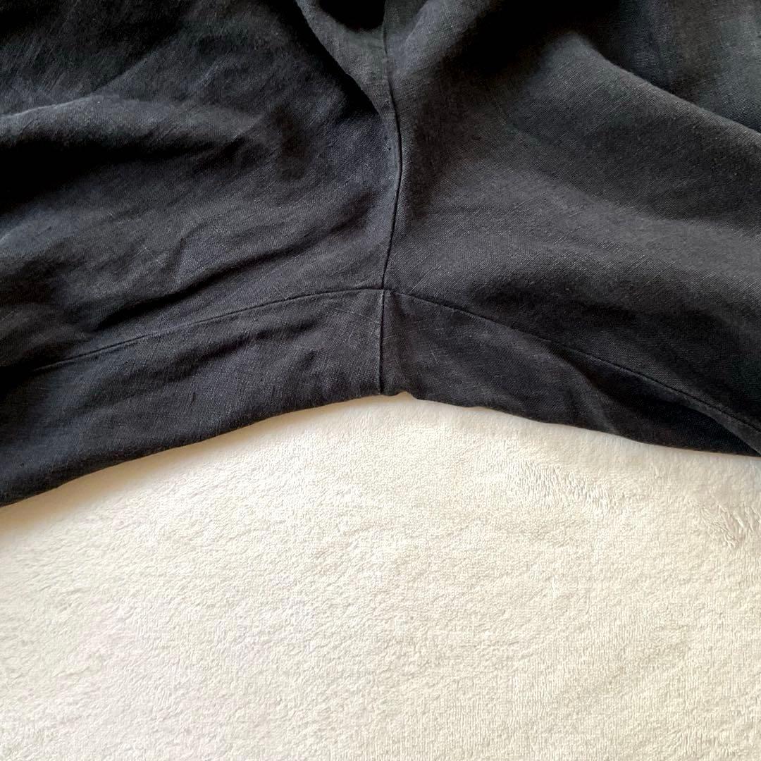 【美品】 ネストローブ リネン タック サロペット オーバーオール 墨黒