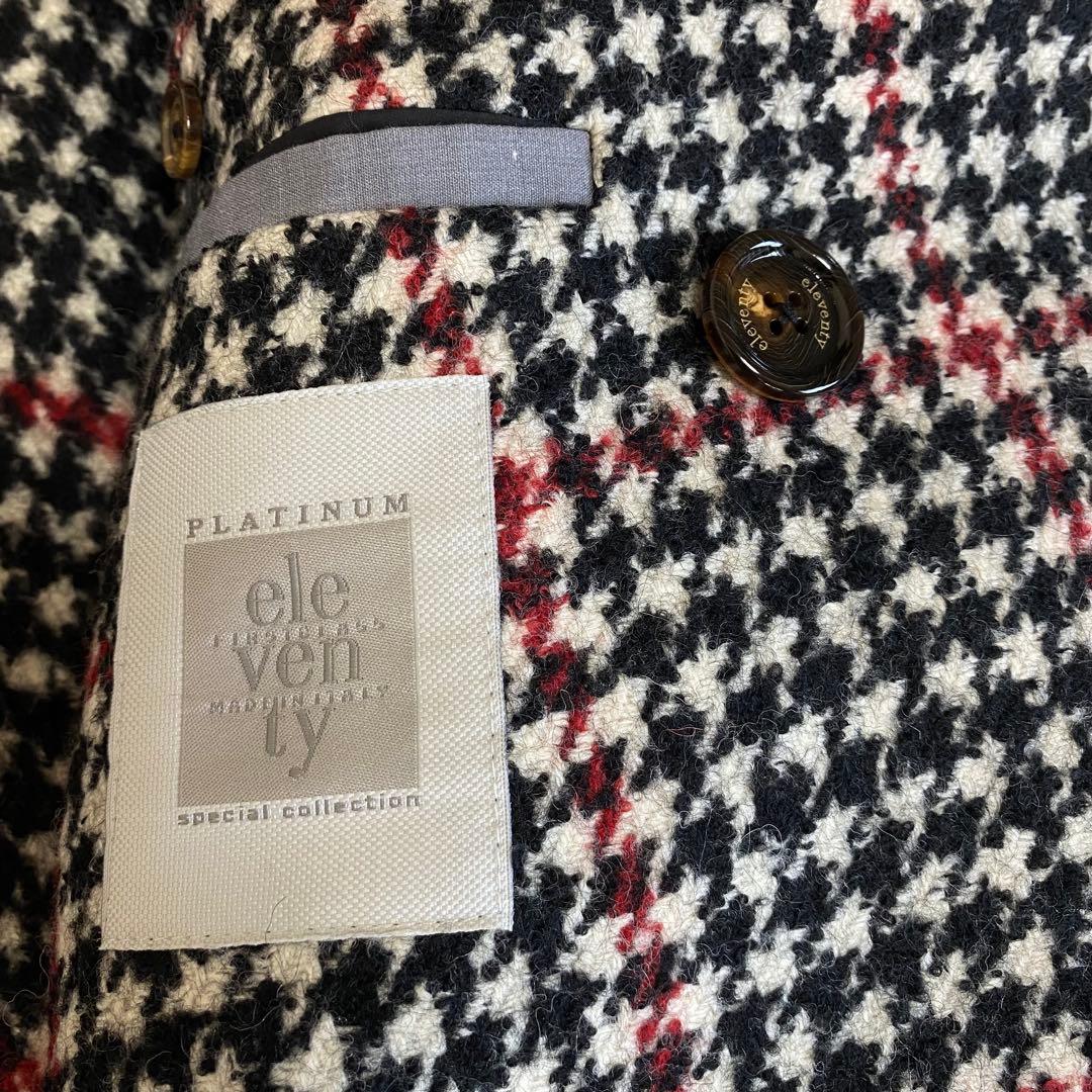 【美品/希少サイズ】イレブンティ　ダブルチェスターコート　アルパカ　千鳥　2XL