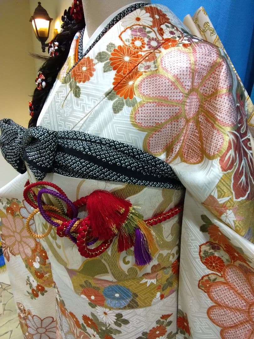 振袖フルセット、三越振袖成人式、重ね衿帯揚げ帯締め、西陣袋帯、襦袢、ガード加工