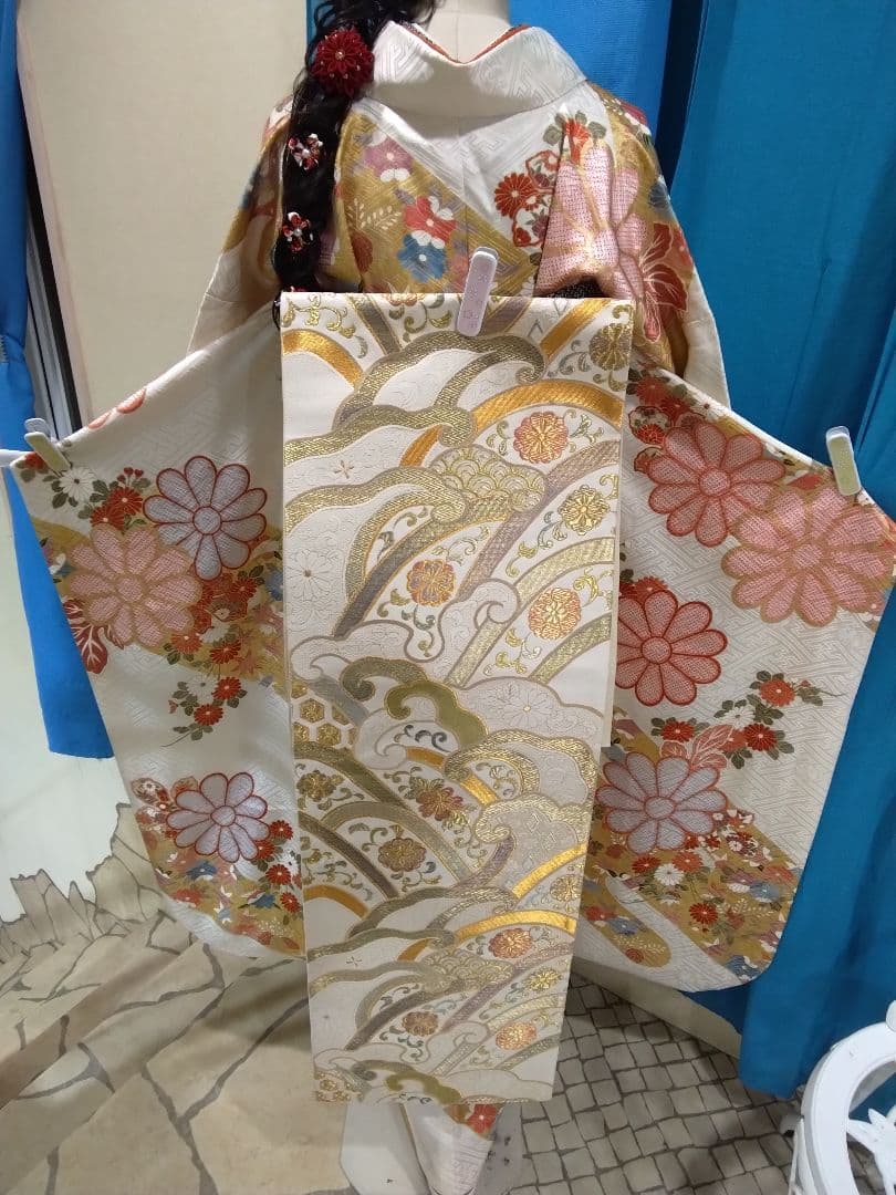 振袖フルセット、三越振袖成人式、重ね衿帯揚げ帯締め、西陣袋帯、襦袢、ガード加工
