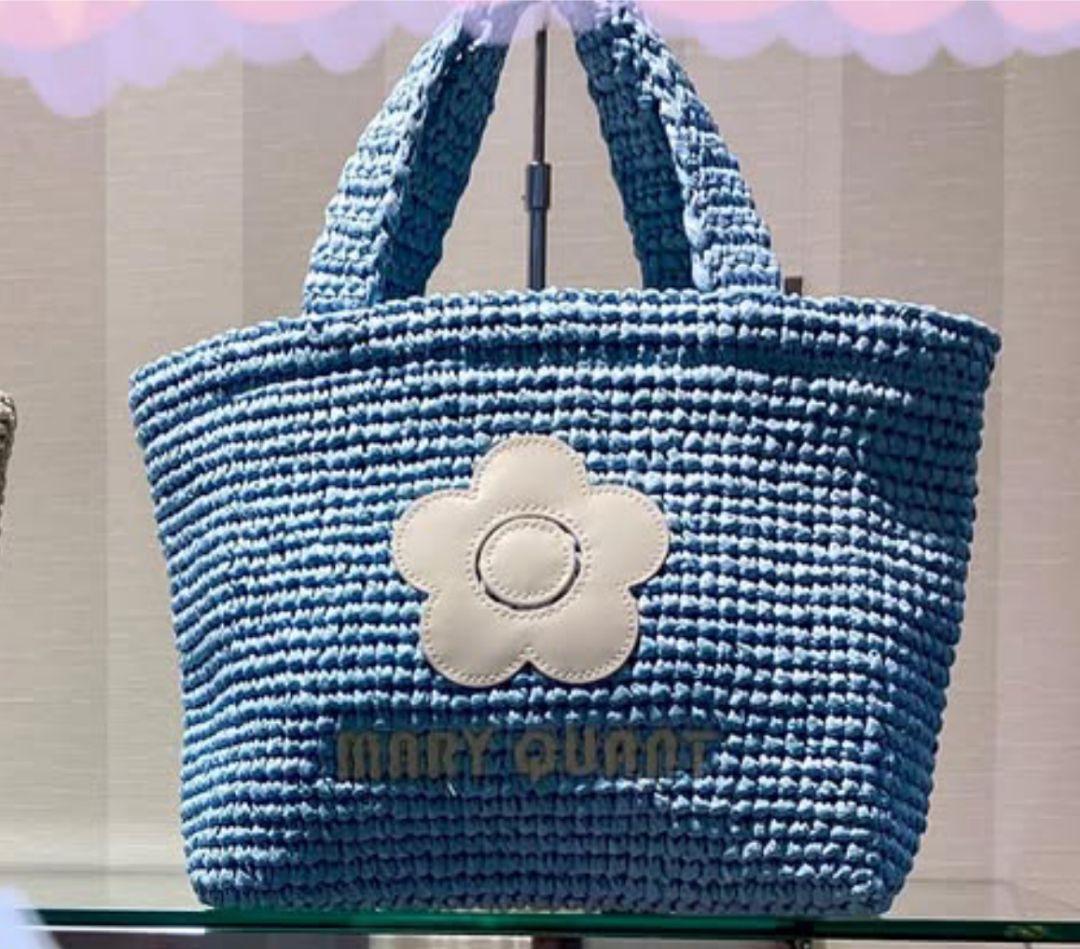 マリークワント:カゴバッグクロッシェラフィアライク トート